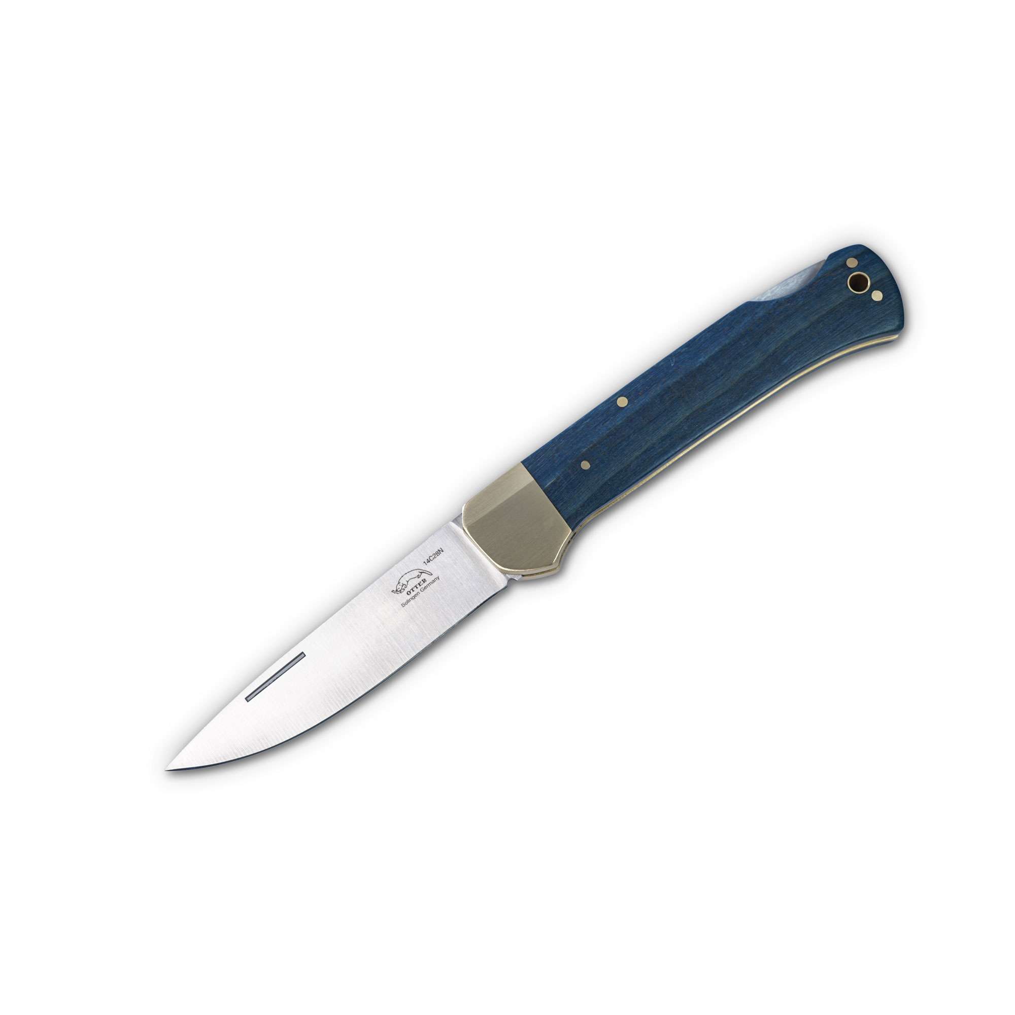 OTTER "Finn" stabilised poplar blue OTTER "Finn" stab. Pappel blau – Messer aus Solingen