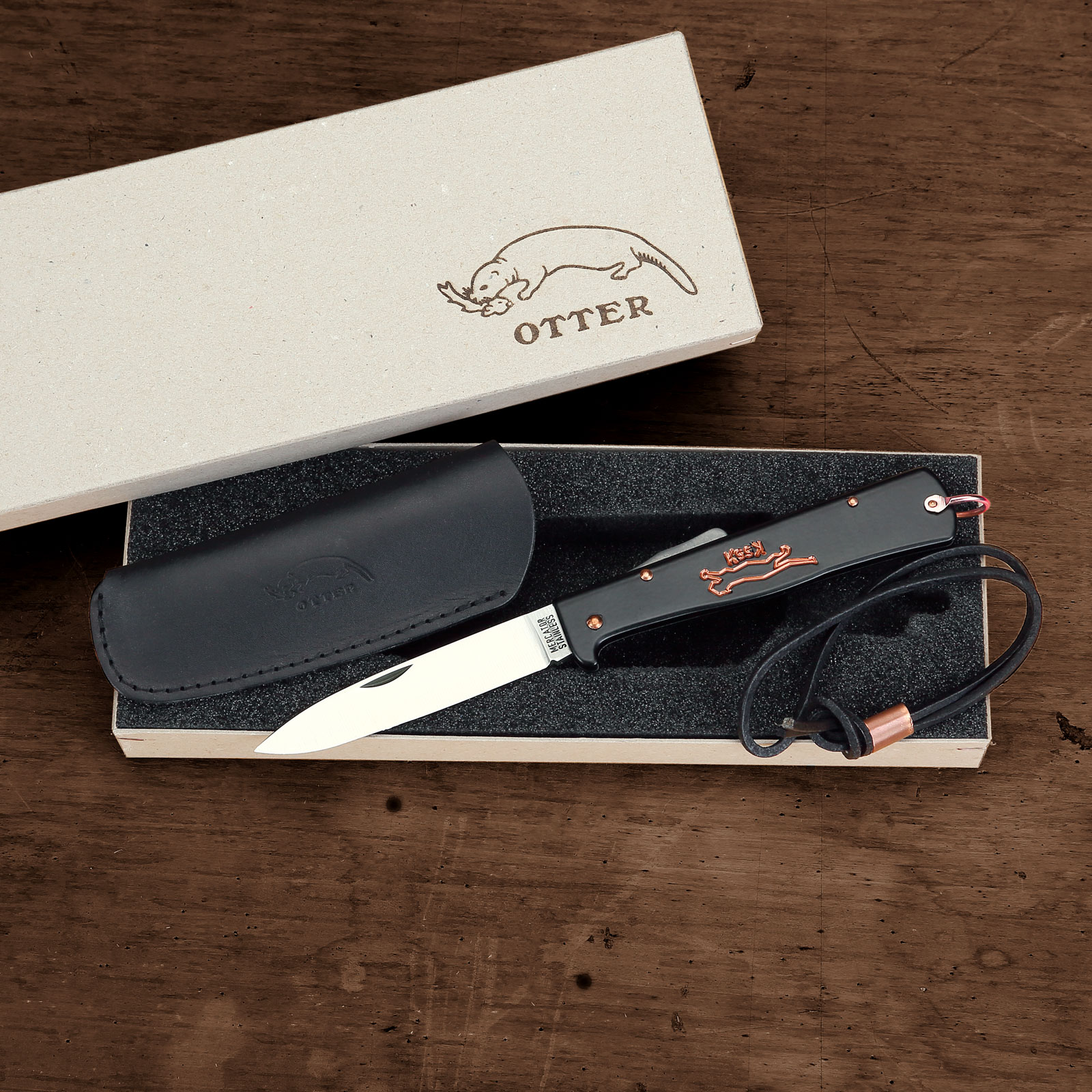 Geschenkset_Katze_Kupfer MERCATOR Kupfer Katze – Taschenmesser aus Solingen