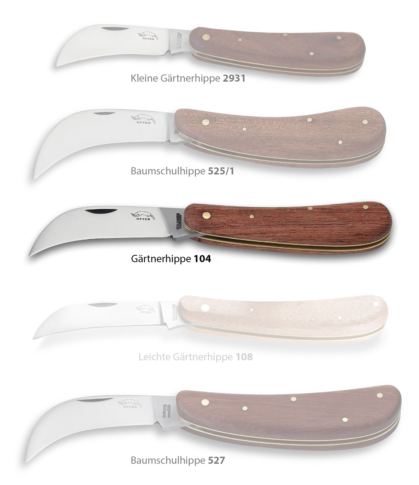 Vergleich_Gaertnermesser_104 OTTER Gärtnerhippe 104