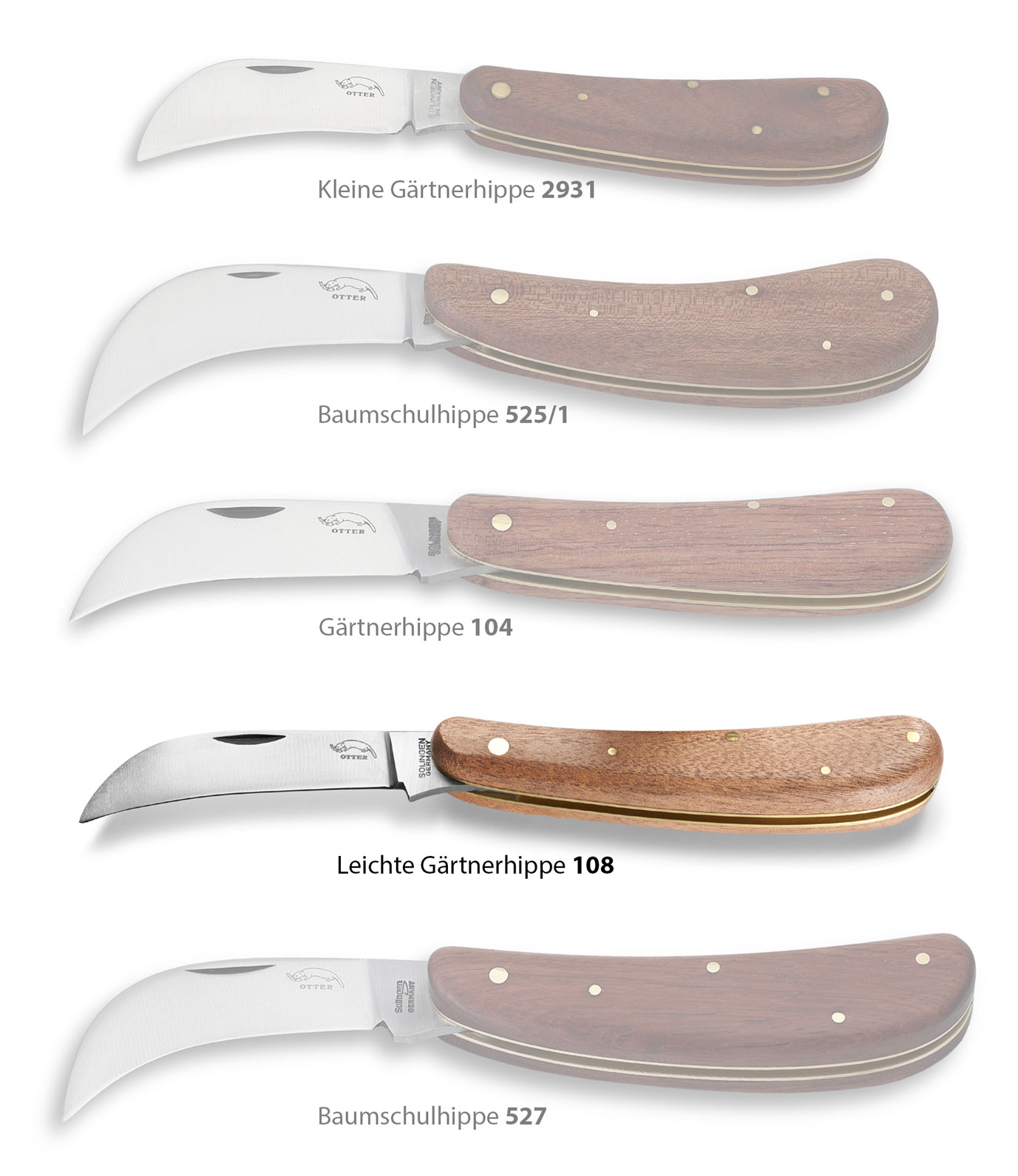 Vergleich_Gaertnermesser_108 OTTER leichte Gärtnerhippe 108 – aus Solingen – Ansicht 2